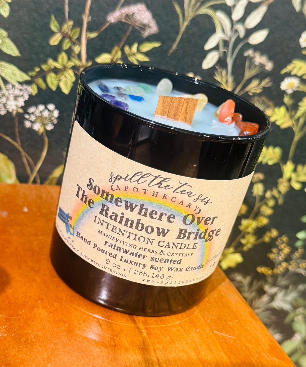 Somewhere Over the Rainbow Bridge Candle | Pet Memorial Manifestation Candle