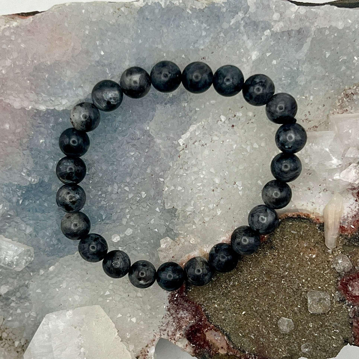 Labradorite Crystal Stretch Beaded Bracelet
