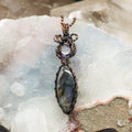 Labradorite Wire Wrap Crystal Pendant - Transformation