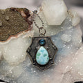 Larimar Crystal 925 Sterling Silver Pendant Necklace