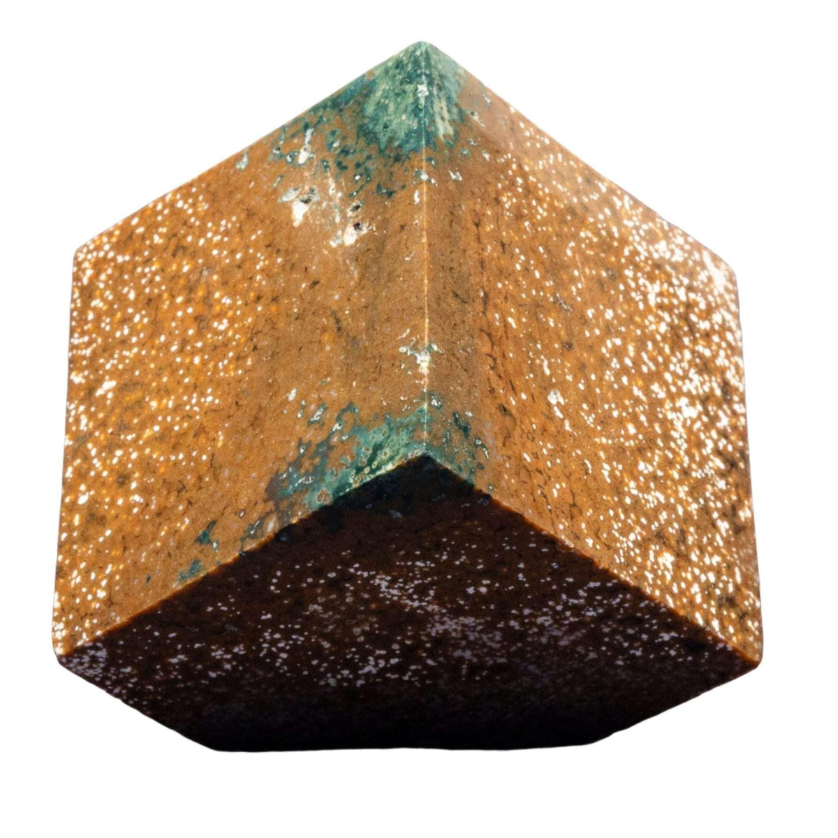 Ocean Jasper Crystal Cut Corner Cube Heart Chakra Joy