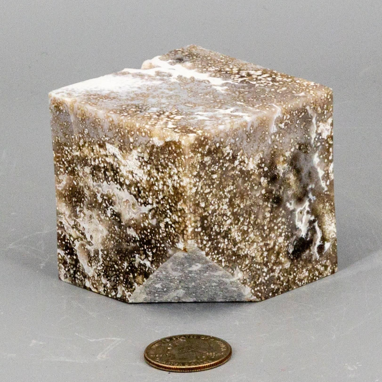 Ocean Jasper Crystal Cut Corner Cube Collector Piece