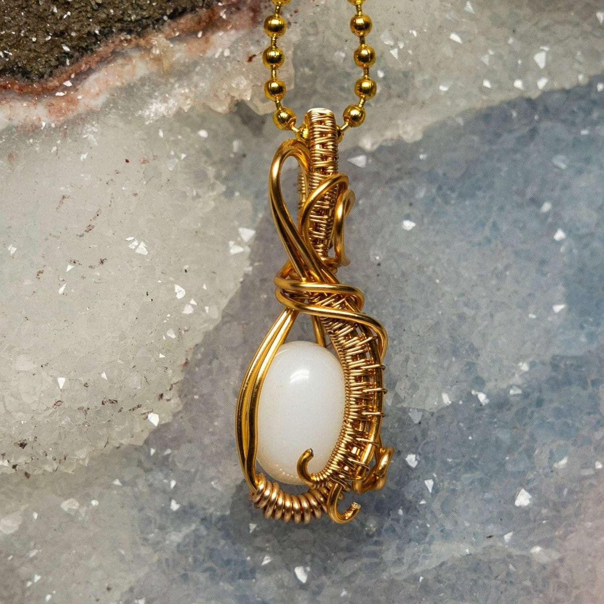 Opal Wire Wrap Pendant