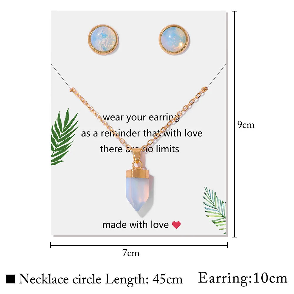Crystal Point Gold Pendant Necklaces