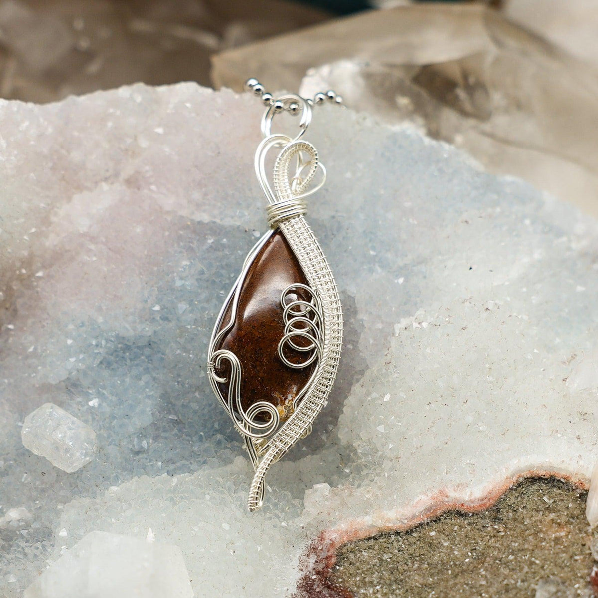 Orca Agate Wire Wrap Crystal Pendant - Inner Peace