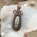 Orthoceras Fossil Crystal Wire Wrap Pendant Copper