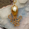 Polychrome Jasper Crystal Wire Wrapped Squid Pendant