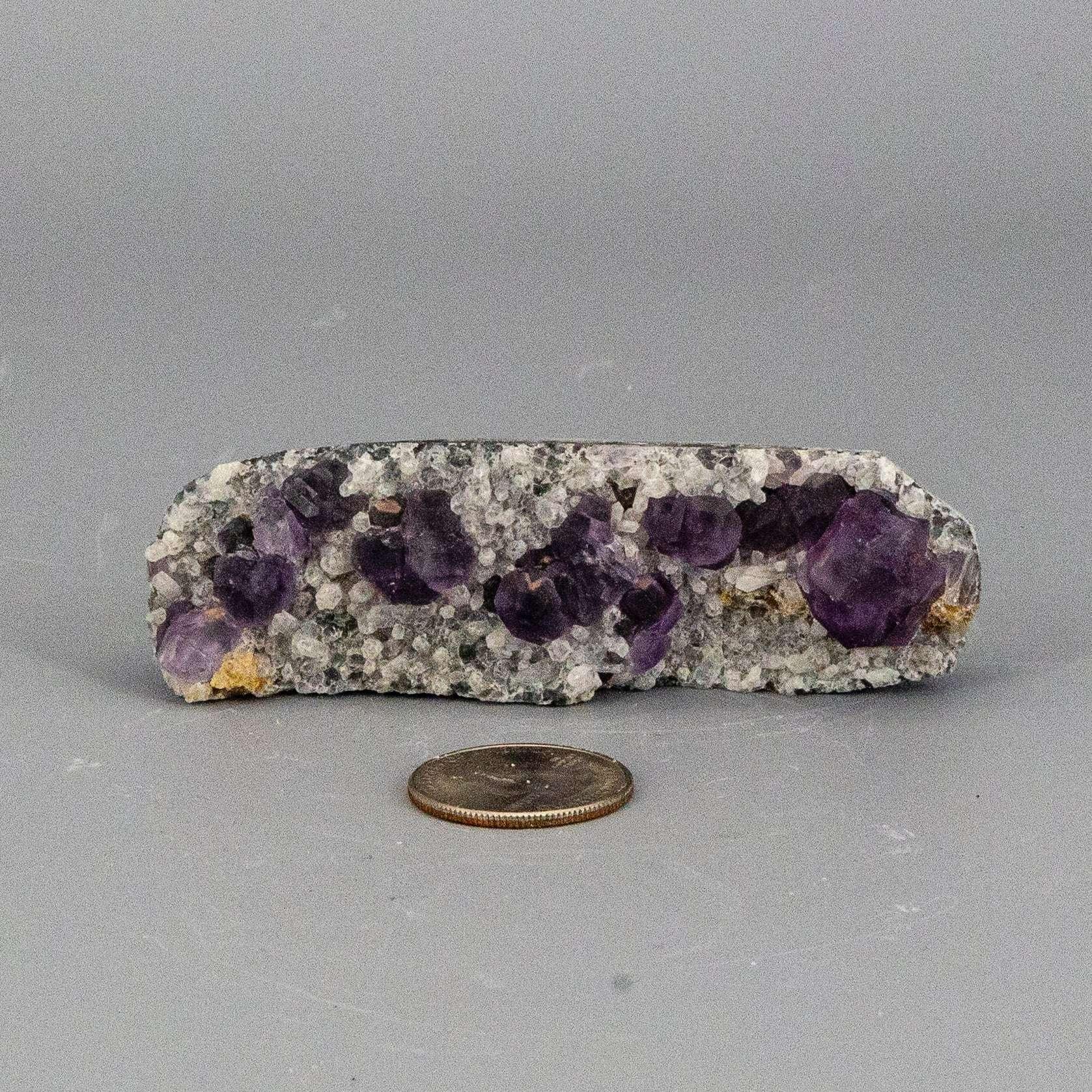 Purple Fluorite Crystal Cubes on Calcite Collector Piece