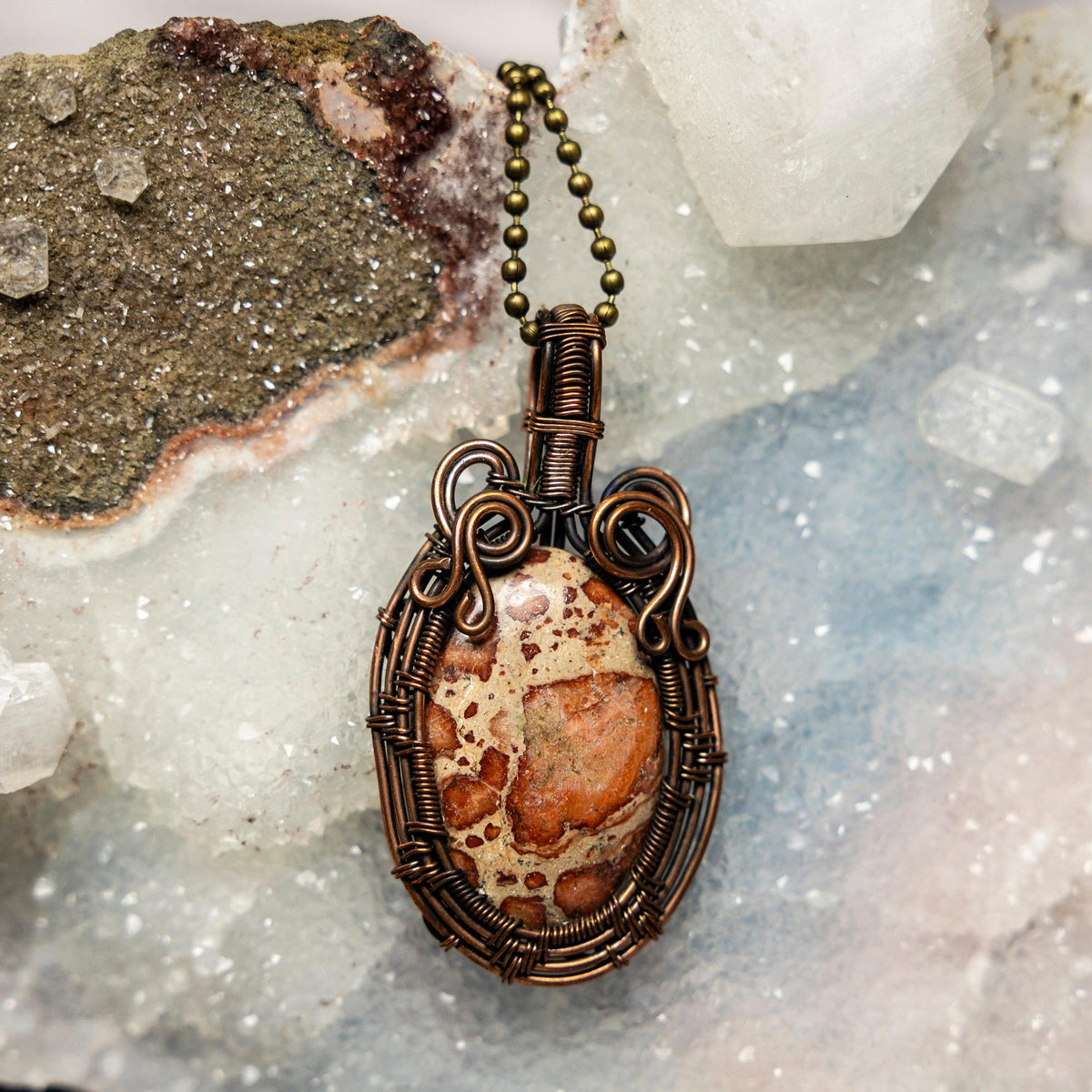 Rhyolite Wire Wrap Pendant