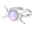 Crystal Triple Moon Rings