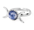 Crystal Triple Moon Rings