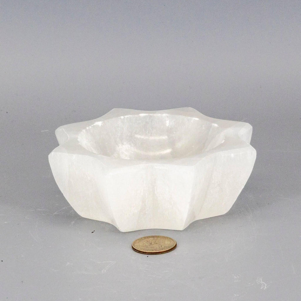 Selenite Crystal Carved Eight-Point Star Altar Bowl