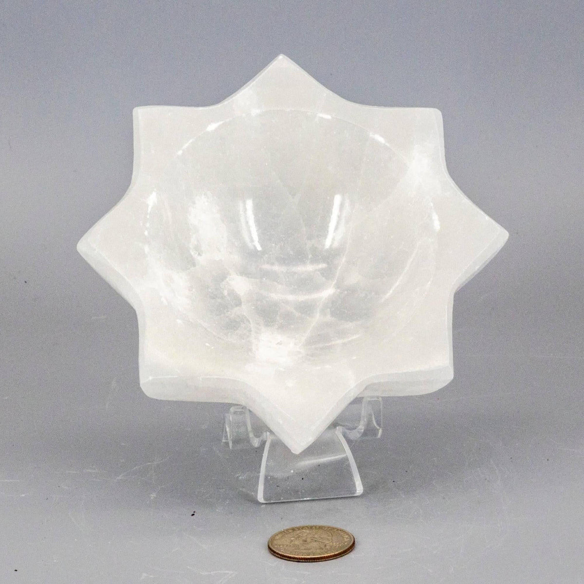 Selenite Crystal Carved Eight-Point Star Altar Bowl