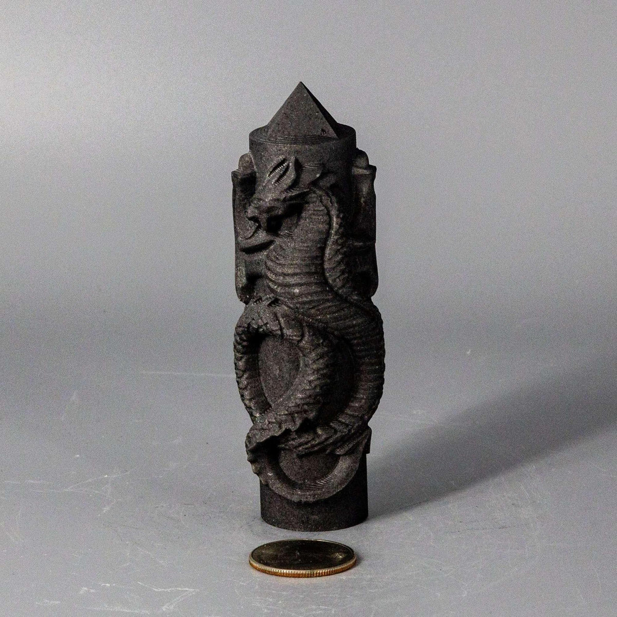 Selenite Shungite Crystal CNC Carved Dragon Tower Art