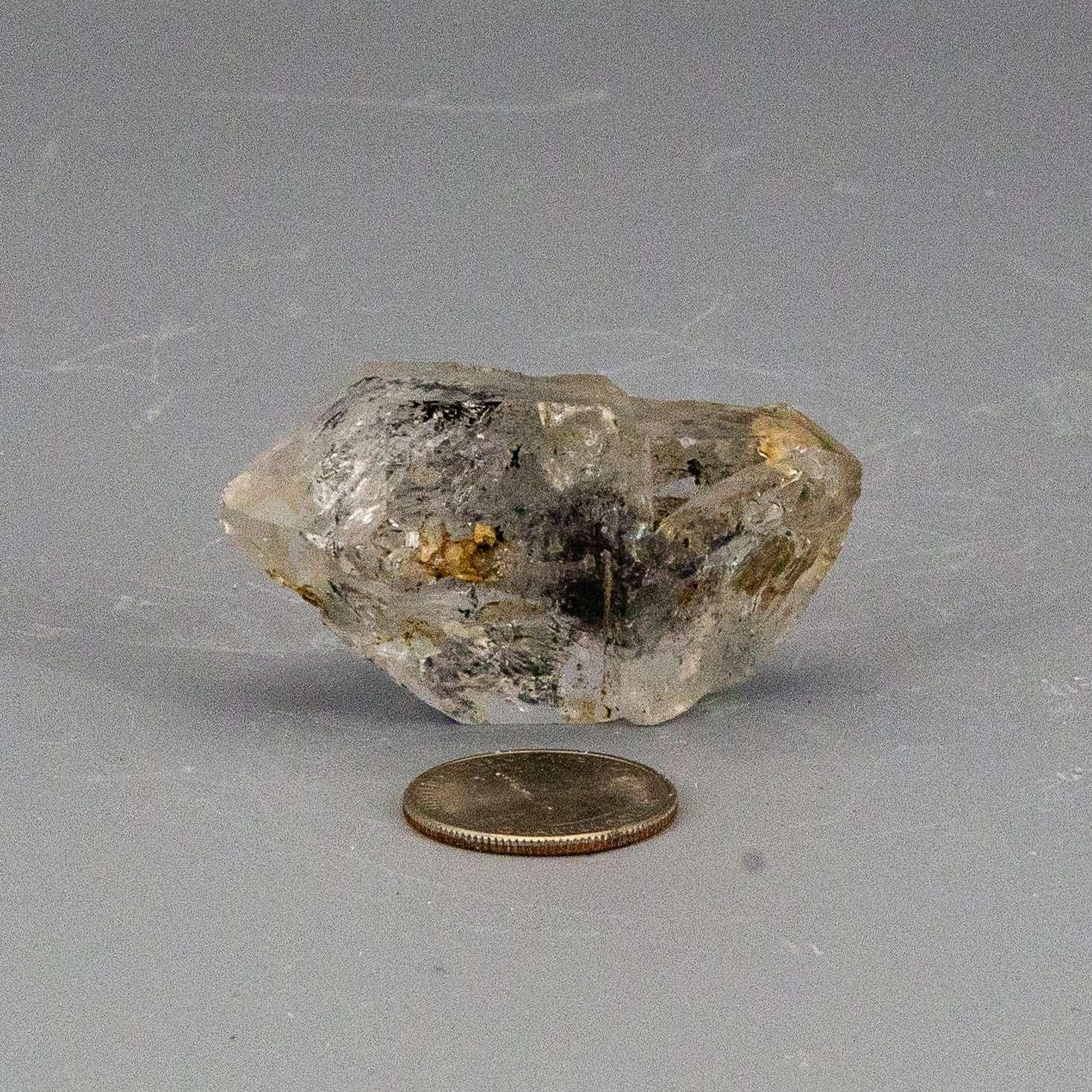 Skeletal Elestial Quartz Crystal Point Black Tourmaline