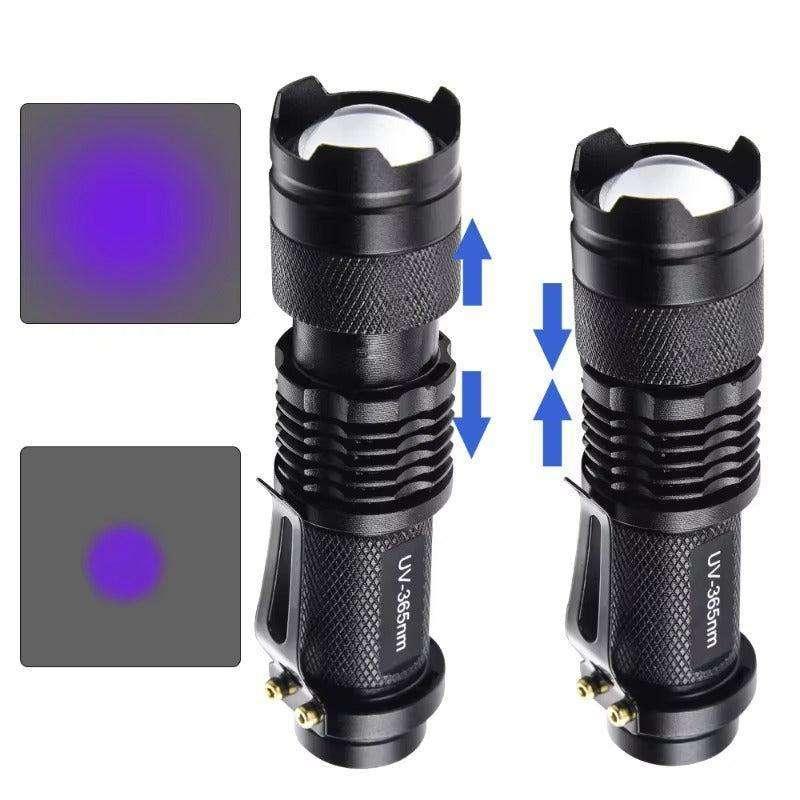 UV 365nm AA Battery Flashlight for Crystal Viewing