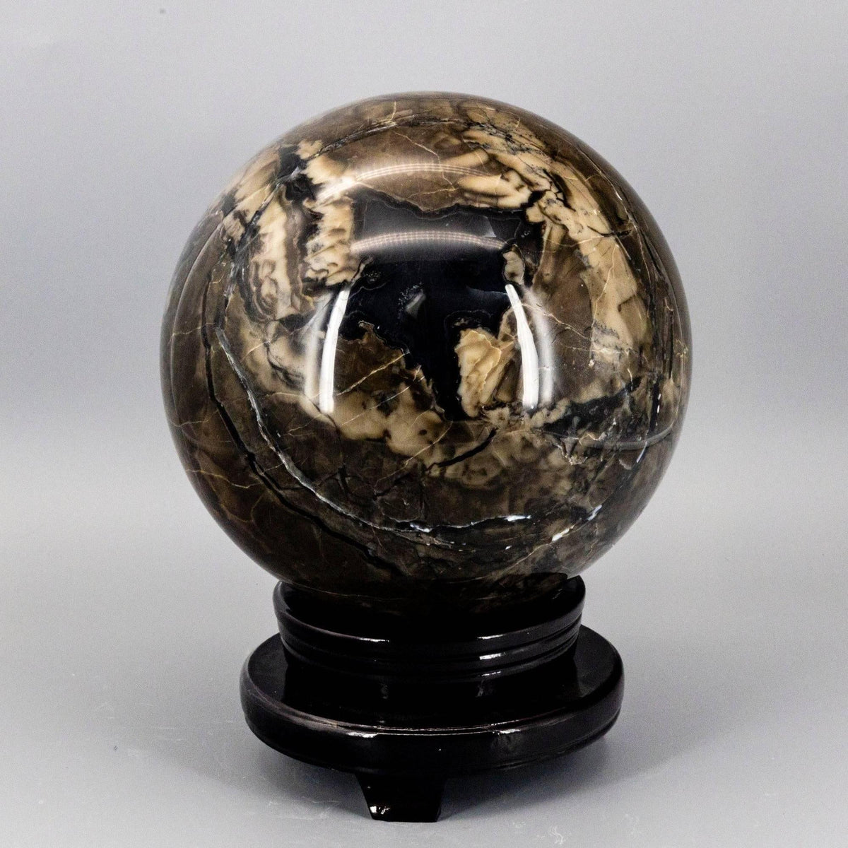 Volcano Agate Sphere HUGE | 186mm UV Reactive Statement Piece