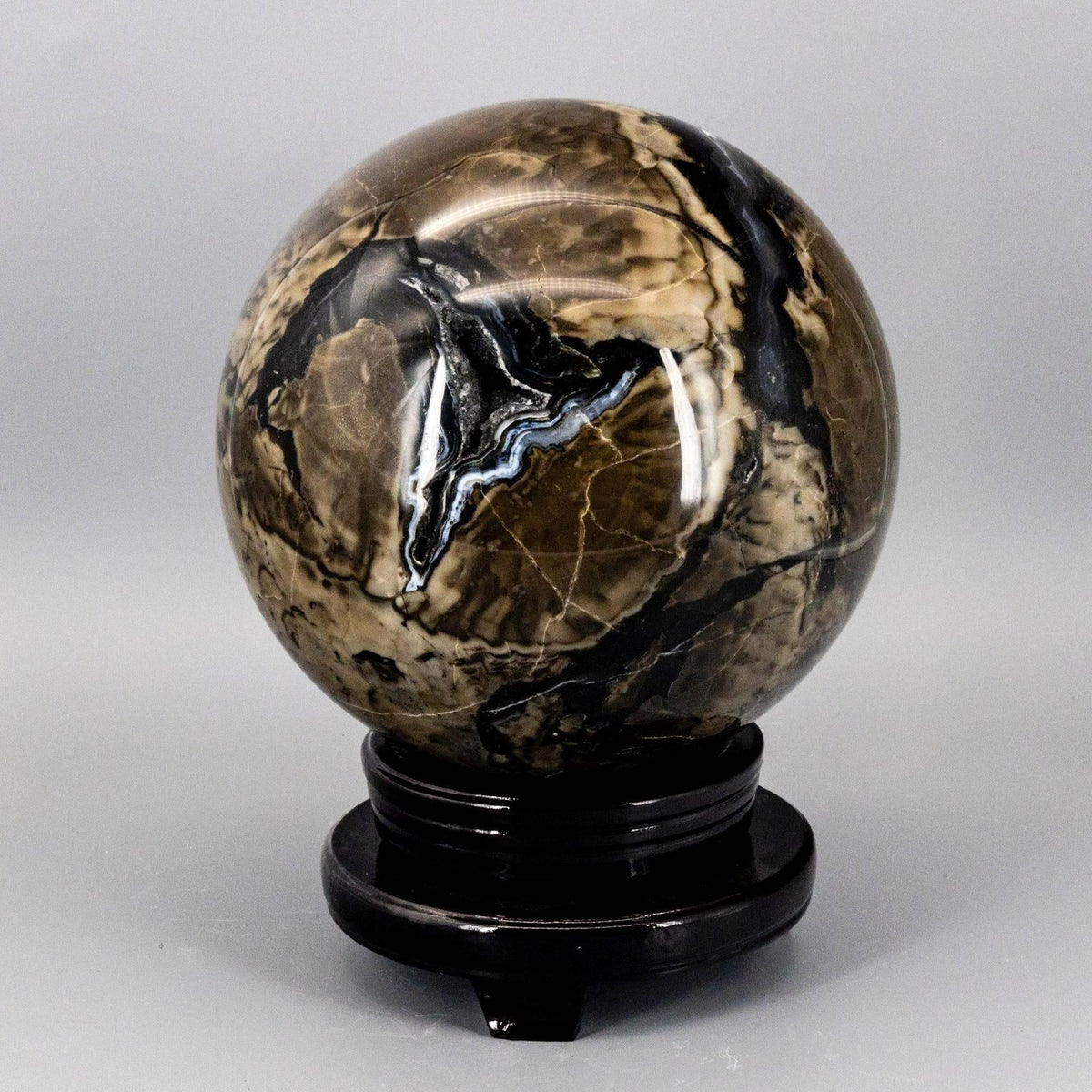 Volcano Agate Sphere HUGE | 186mm UV Reactive Statement Piece