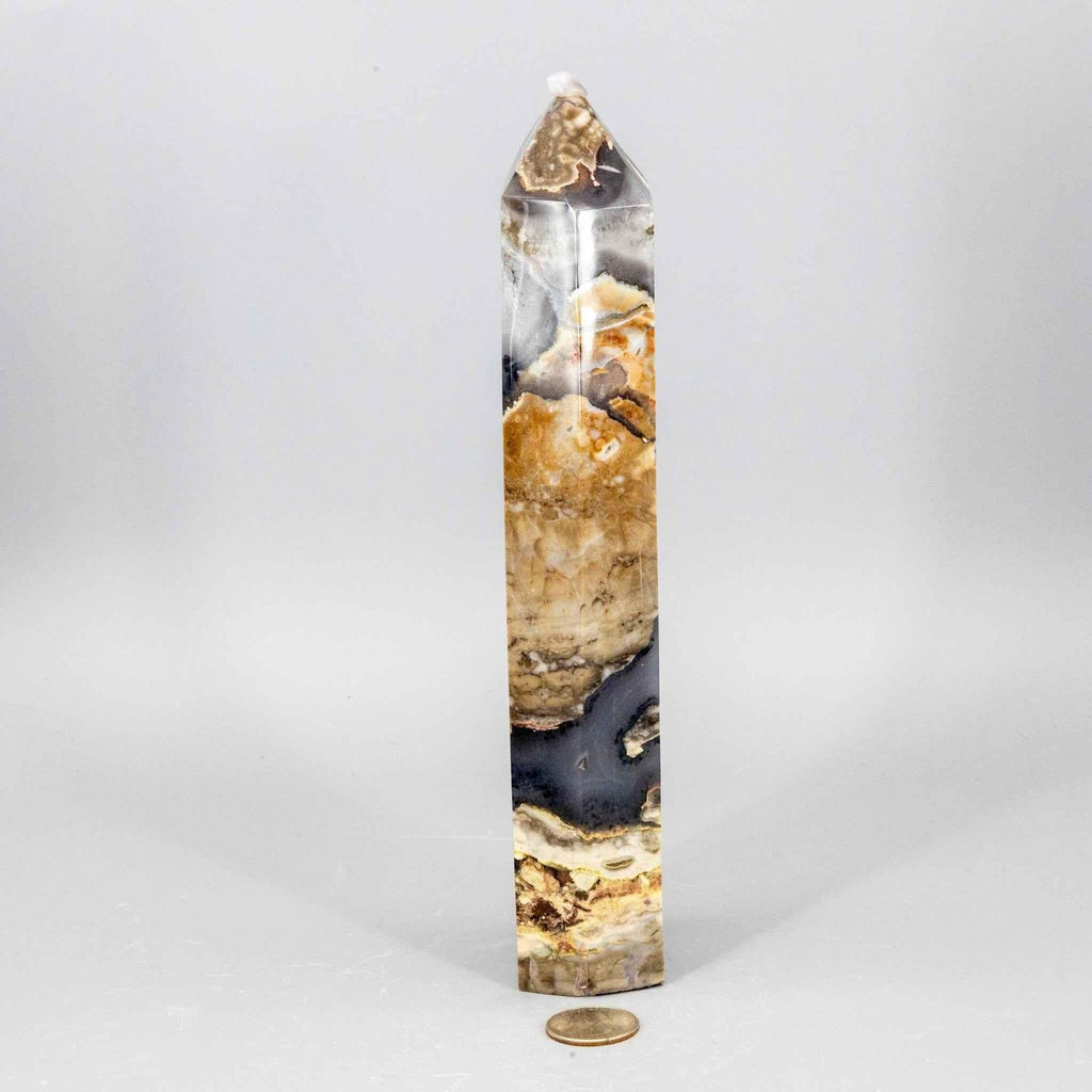Volcano Agate Tower XL | UV Reactive Crystal Tower