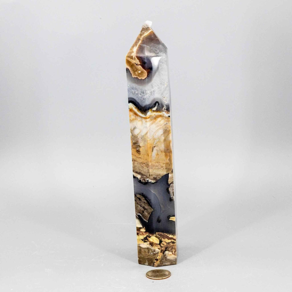 Volcano Agate Tower XL | UV Reactive Crystal Tower