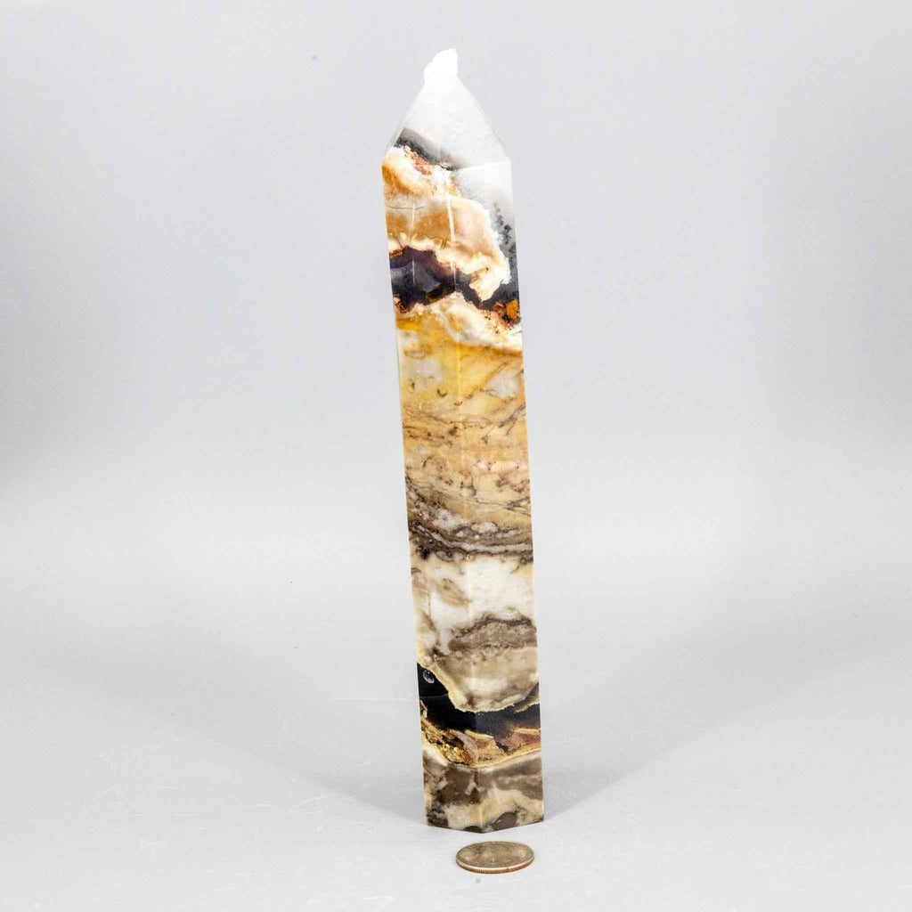 Volcano Agate Tower XL | UV Reactive Crystal Tower