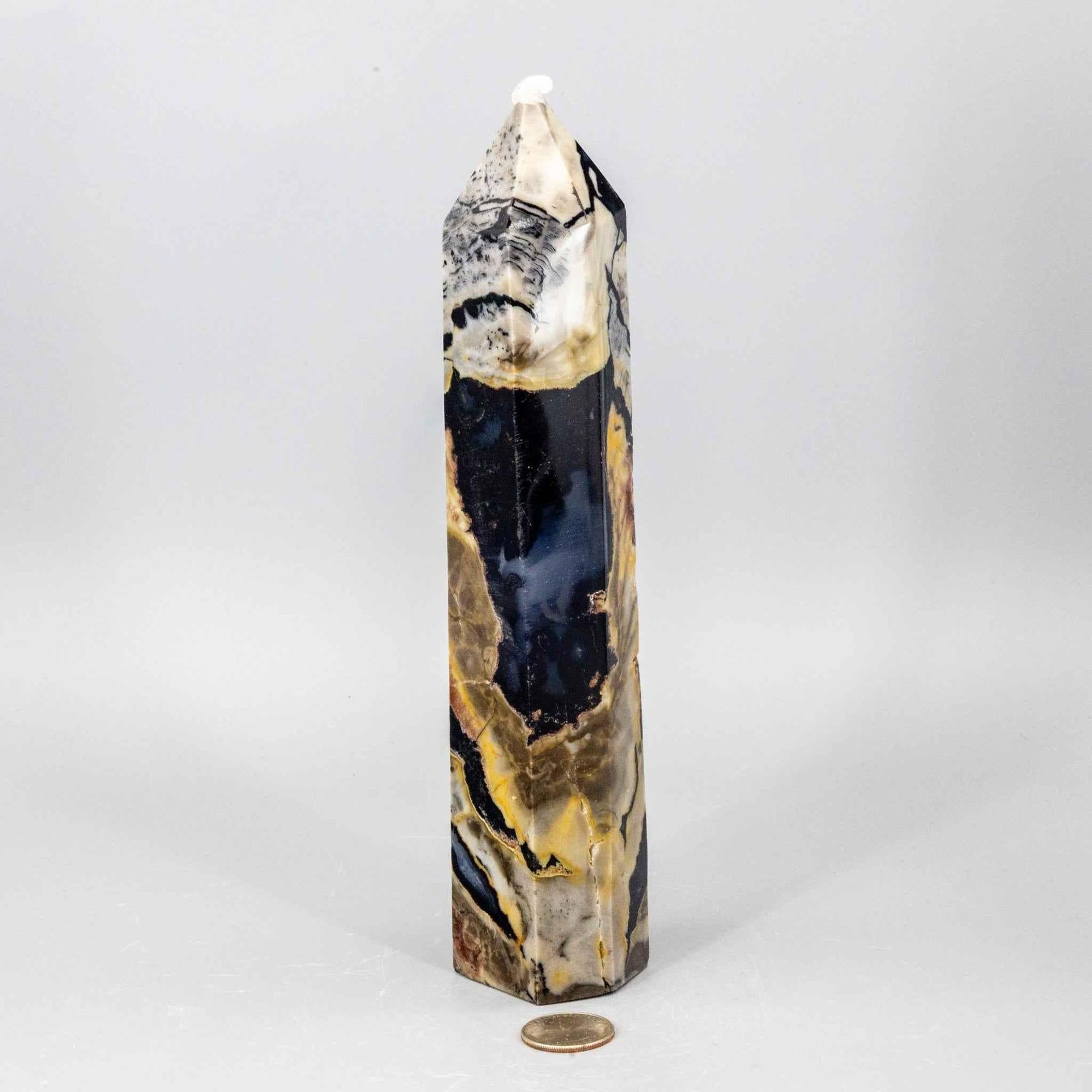 Volcano Agate Tower XL | UV Reactive Crystal Tower