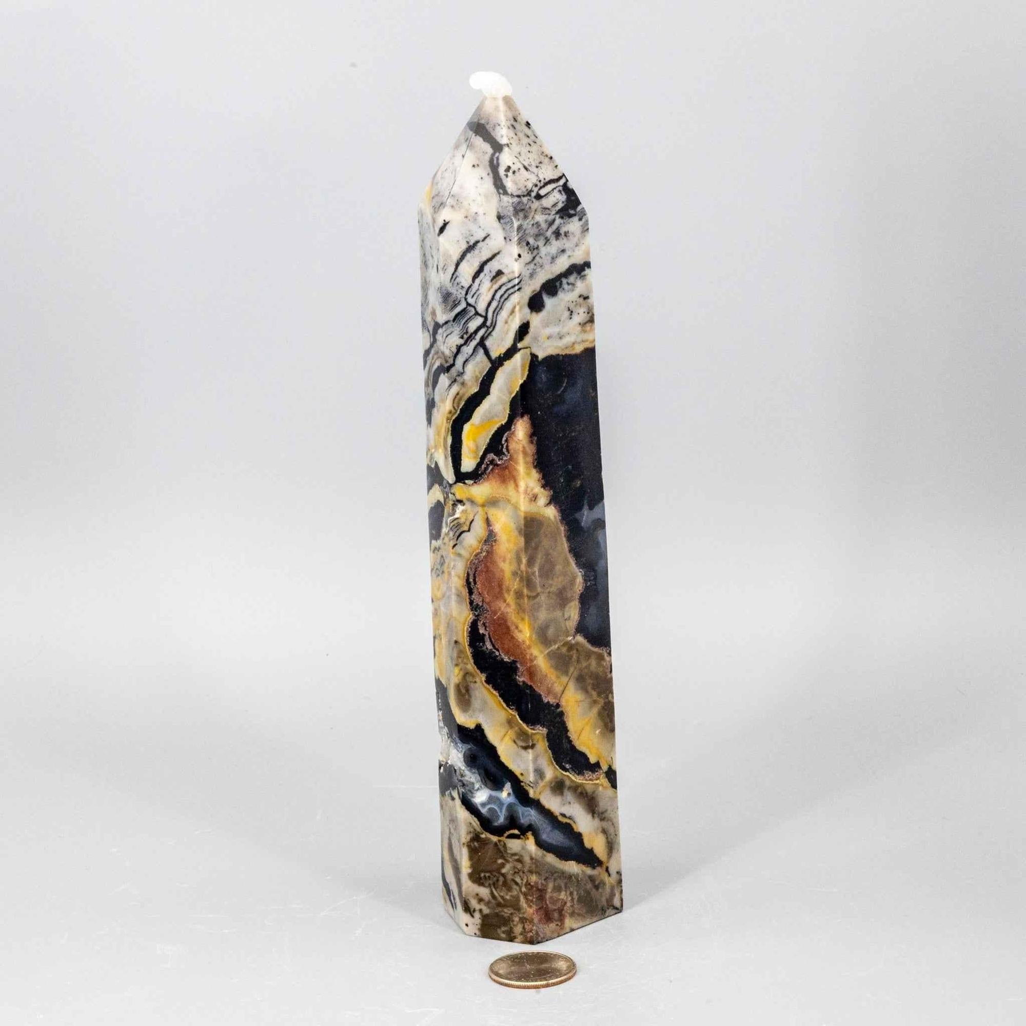 Volcano Agate Tower XL | UV Reactive Crystal Tower