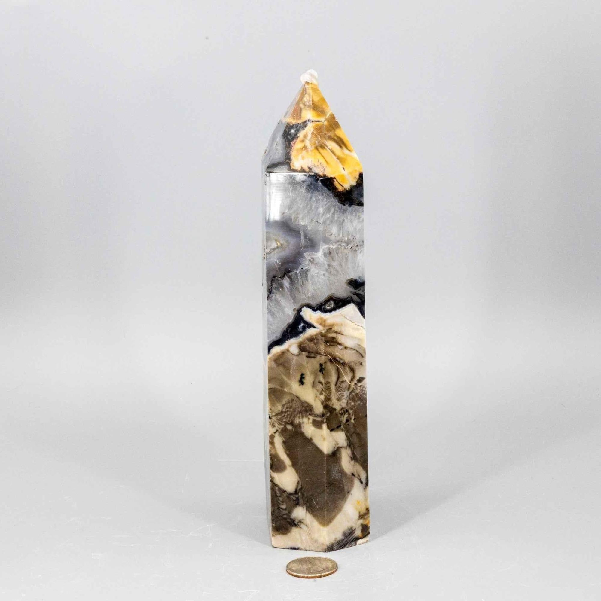 Volcano Agate Tower XL | UV Reactive Crystal Tower