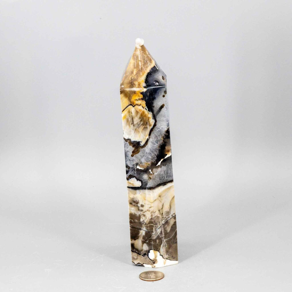 Volcano Agate Tower XL | UV Reactive Crystal Tower