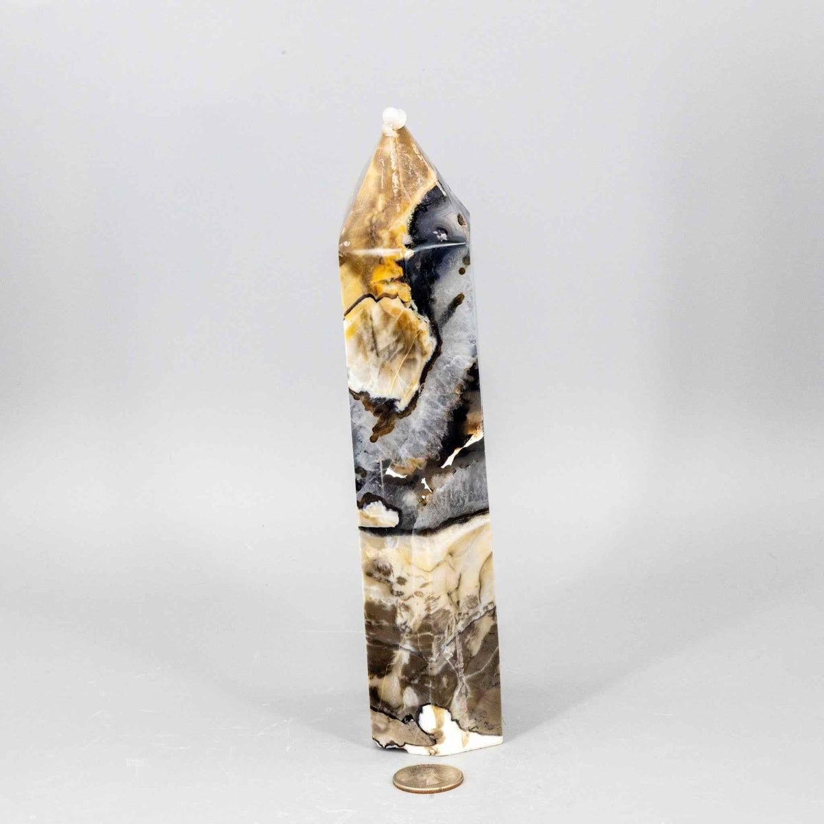 Volcano Agate Tower XL | UV Reactive Crystal Tower
