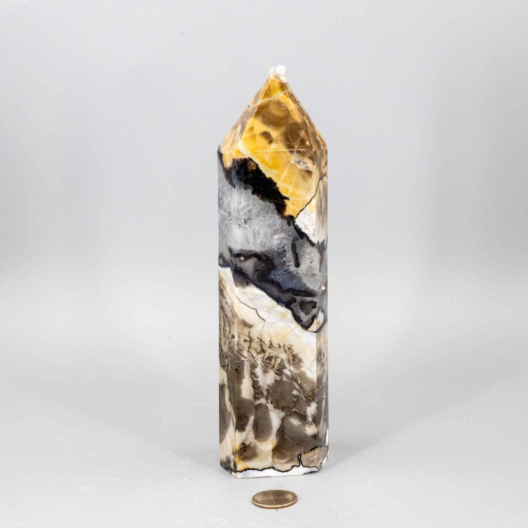 Volcano Agate Tower XL | UV Reactive Crystal Tower