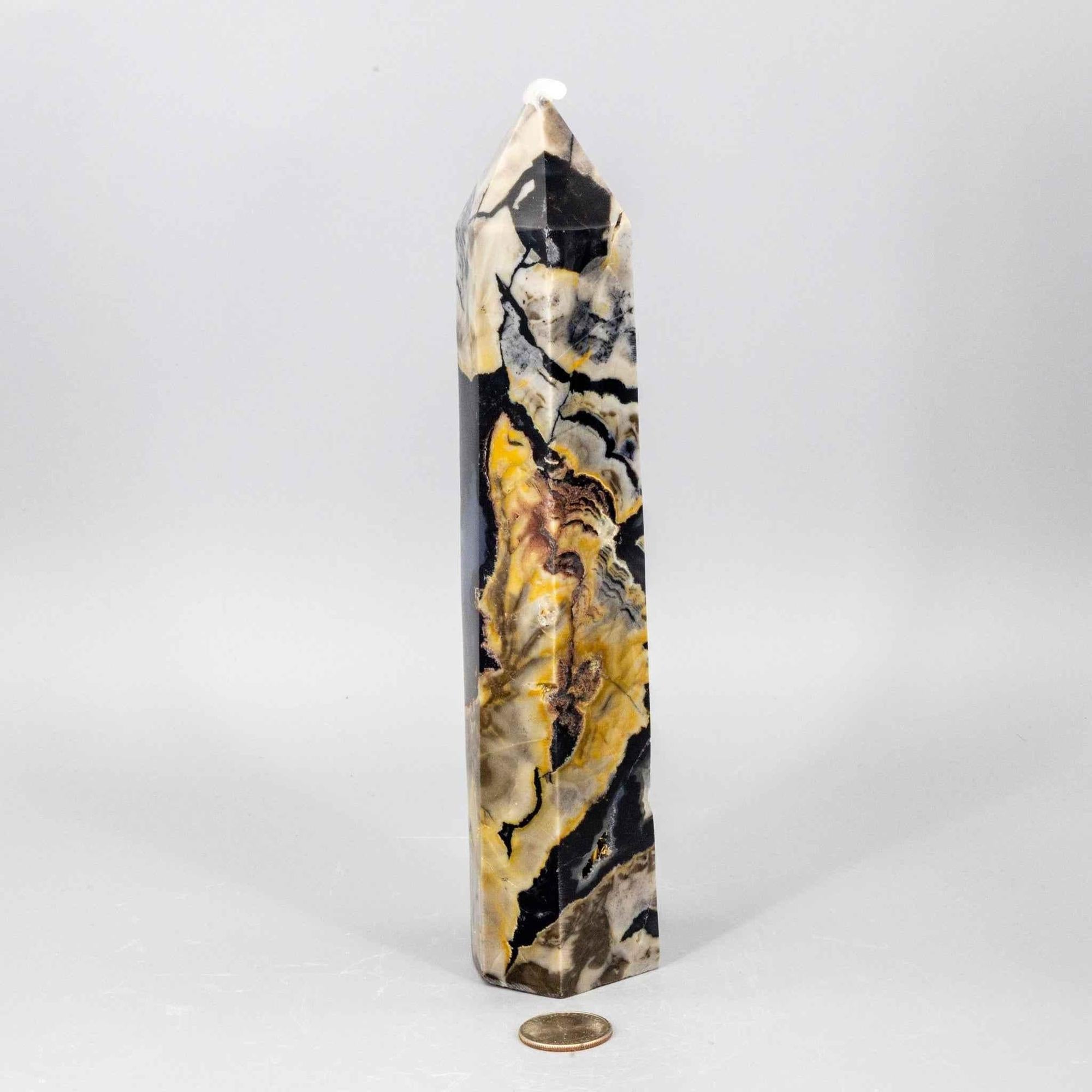 Volcano Agate Tower XL | UV Reactive Crystal Tower