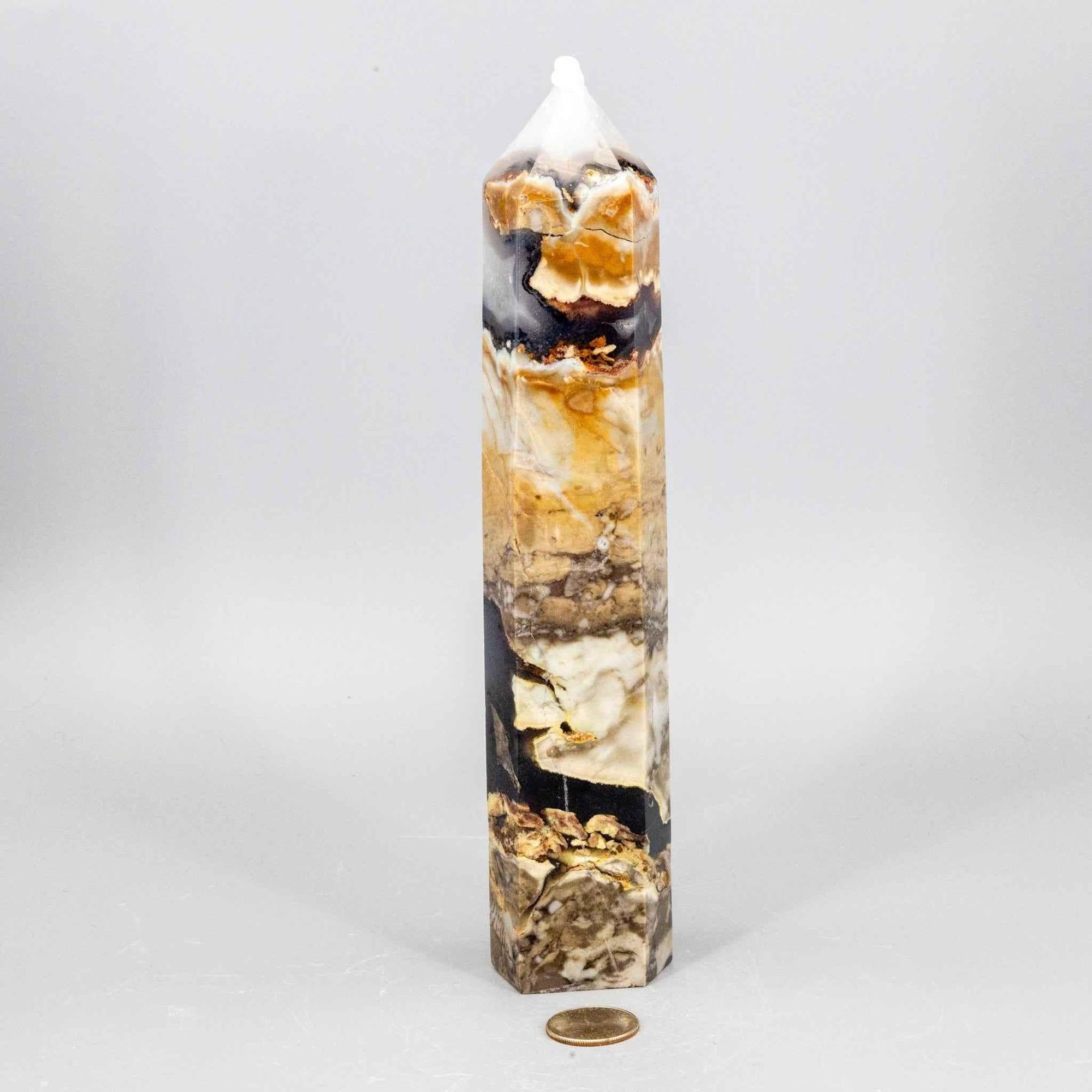 Volcano Agate Tower XL | UV Reactive Crystal Tower