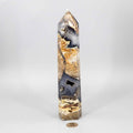 Volcano Agate Tower XL | UV Reactive Crystal Tower