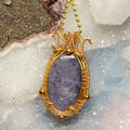 Wire Wrap Pendant | Blue Chalcedony & Copper