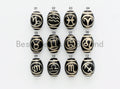 Zodiac Agate Beads, Zodiac Jewelry,  Astrology Jewelry, Zodiac Sign Black Onyx Beads, Birthday gift, 10x14mm, sku#U382