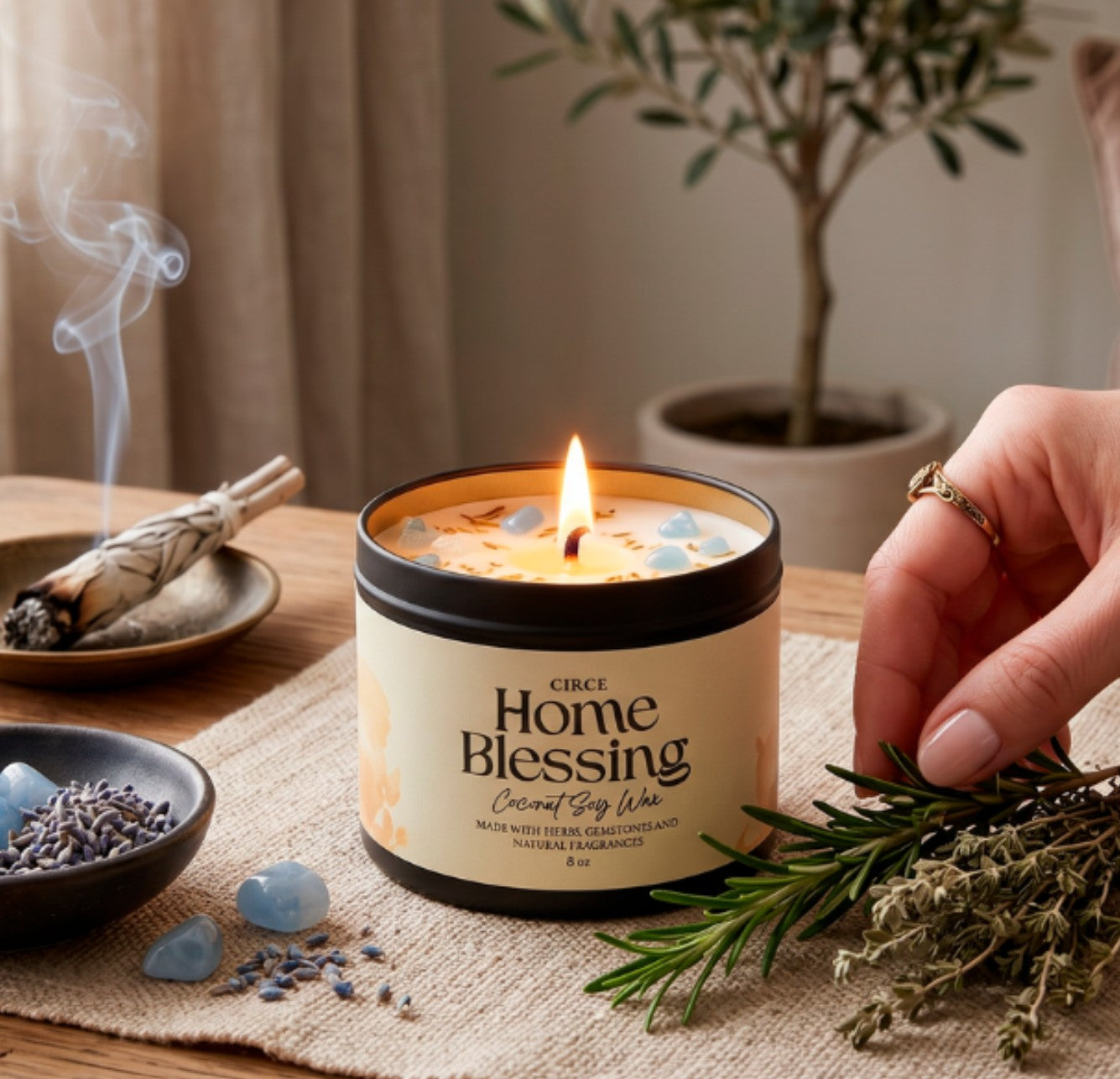 Home Blessing Candle — 8‑oz Harmony & Protection